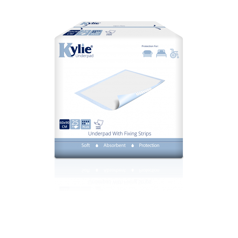 Kylie® Disposable Underpads With Fixing Strips | 60 x 90cm Kylie® Disposable Underpads With Fixing Strips | 60 x 90cm